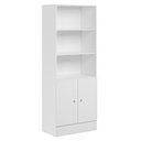 Ver imagem 3 de Conjunto Home Office com Armário 2 Portas e Mesa Escrivaninha Branco - Qmovi