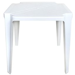 Kit 2 Mesas Plásticas Monobloco Quadrada Arqplast Branca - 6