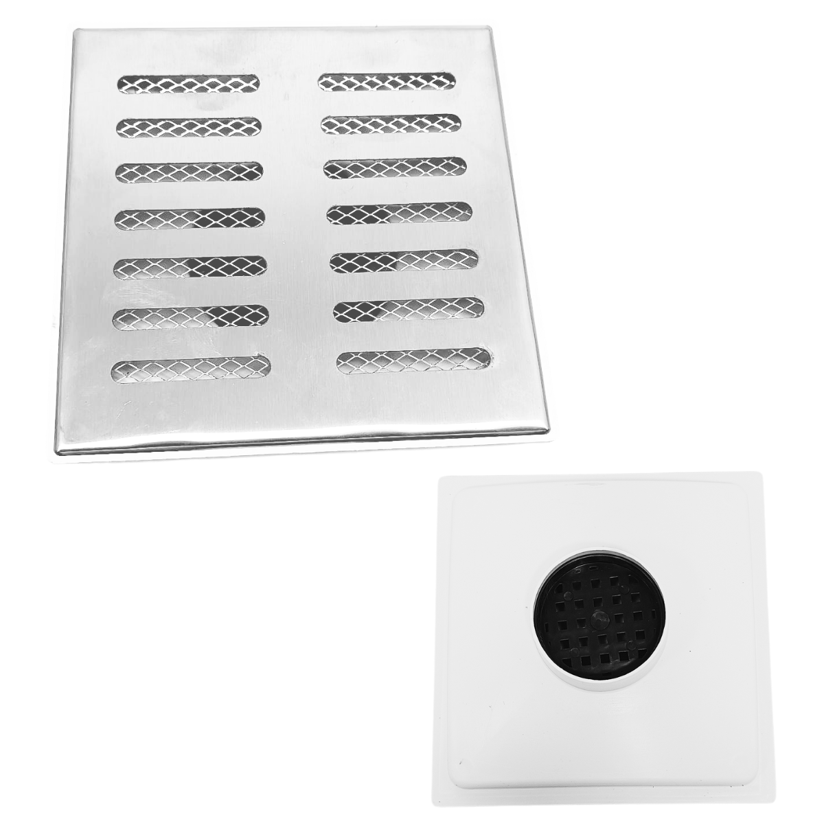 Ralo Anti Cheiro 20x20 Inox 304 Tradicional Coletor Branco Saída de 100mm Telas Anti Insetos - 3
