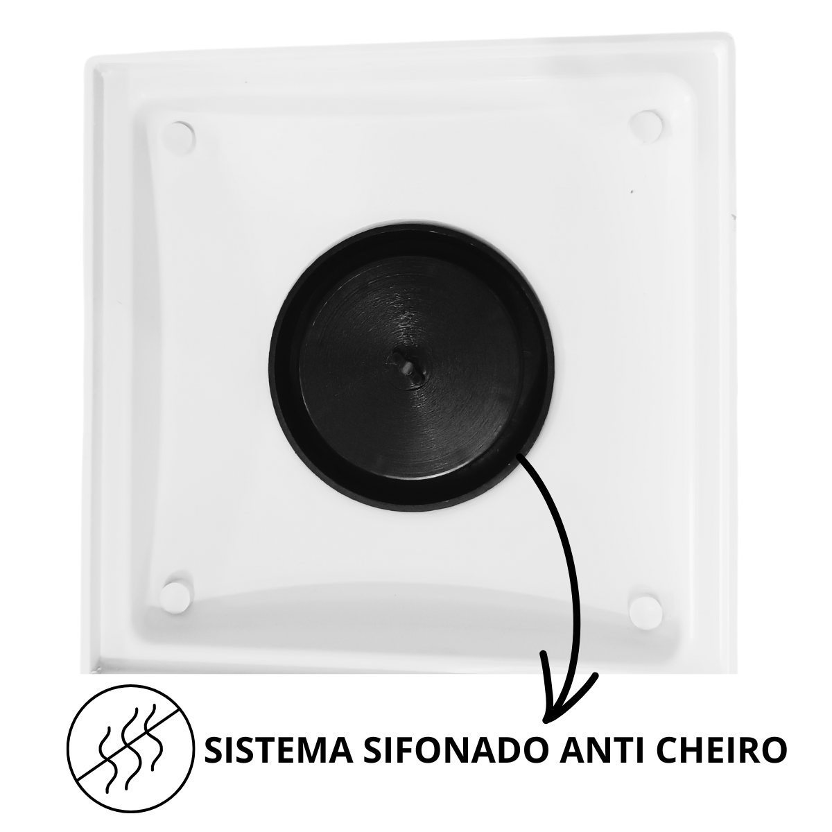 Ralo Anti Cheiro 20x20 Inox 304 Tradicional Coletor Branco Saída de 100mm Telas Anti Insetos - 6
