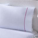Ver imagem 5 de Jogo de Cama 100% Algodão Percal 150 Fios Solteiro Gran Moratta 2 Peças - Branco e Detalhe Rosa
