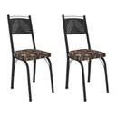 Ver imagem 1 de Kit 2 Cadeiras de Cozinha Virginia Estampado Mosaico Palha Pés de Ferro Preto - Pallazio