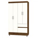 Ver imagem 2 de Guarda-roupa Solteiro San Diego 4 Portas 2 Gavetas Imbuia/champanhe - Panorama Móveis