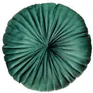Almofada Redonda Veludo Rendy Verde Escuro