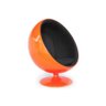 Poltrona Ball Chair Laranja Revestida em Tecido Couro Ecológico Preto Personal Decor - 2