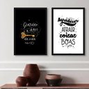 Ver imagem 1 de Kit 2 Quadros Gratidão e Agradecer- a Chave do Sucesso 24x18cm:madeira Branca