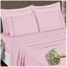 Jogo de Lençol 4 pçs Casal 400 fios Ponto Palito King Cor:Rosê - 1