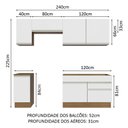 Ver imagem 4 de Armário de Cozinha Completa 240cm Rustic/Branco Glamy Madesa 07
