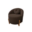 Ver imagem 4 de Kit 01 Sofá + 02 Poltronas Orgânicos c/ Almofadas Curvo Sala Recepção Amsterdã Boucle Marrom