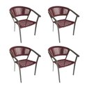 Ver imagem 1 de Kit 4 Cadeiras Gourmet Corda Náutica Vermelho Bordô Base Alumínio Sofia Linha Plus