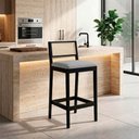 Ver imagem 1 de Banqueta Cozinha Média Madeira Preta Encosto Palhinha Austria I03 - D'Rossi