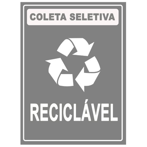 Placa Coleta Seletiva Condomínio Material Reciclável - Lixo Reciclável 15x20cm Tacolado 03 Unidades