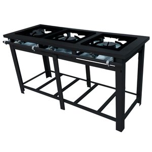 Fogão Industrial Venâncio 3 Bocas a Gás Alta Pressão com Pé Map3p