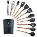 Ver imagem 1 de Kit 65046preto 12 Conjunto Utensílios Silicone Colher Preto 65046