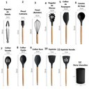 Ver imagem 3 de Kit 65046preto 12 Conjunto Utensílios Silicone Colher Preto 65046