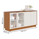 Ver imagem 3 de Balcao Aparador Buffet 4 Portas 160 Cm Vitoria Freijo Off White Colibri