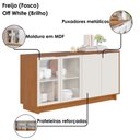 Ver imagem 6 de Balcao Aparador Buffet 4 Portas 160 Cm Vitoria Freijo Off White Colibri