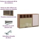 Ver imagem 4 de Armário Cozinha Aéreo de Parede 2 Portas 1,20 m c/ Nicho Garrafeiro Vidro Reflecta - Módulo Cozinha