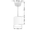 Ver imagem 2 de Lustre Pendente Cilíndrico Vivare Md-4200 Cúpula em Tecido 14x15cm - Bivolt - Algodão Crú - Bivolt