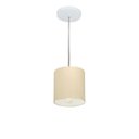 Ver imagem 1 de Lustre Pendente Cilíndrico Vivare Md-4200 Cúpula em Tecido 14x15cm - Bivolt - Algodão Crú - Bivolt