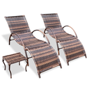 Ver imagem 1 de Kit 2 Espreguiçadeiras para Piscina Fibra Sintética Copacabana com Mesa de Centro - Argila