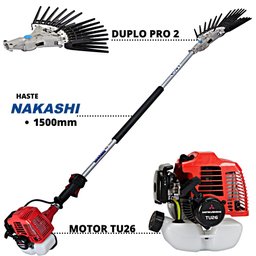 KIT Derriçador Mãozinha de Café Duplo Pro 2 Nakashi com Haste Longa e Motor Mitsubishi TU26 - 2