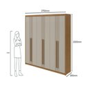 Ver imagem 4 de Guarda-Roupas Azael 6 portas S/esp E S/pes Pvc Amendoa Clean Móveis Lopas