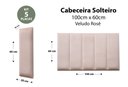 Ver imagem 2 de Placas Cabeceira Modulada Adesiva Solteiro Estofada 100cm x 60cm Kit 5 Placas - Veludo Nude