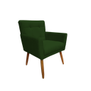 Ver imagem 2 de Poltrona Decorativa Onix Suede Verde Pés Madeira Mz Decor