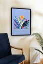 Ver imagem 2 de Quadro Decorativo Abstrato Ramos Flores - 70x50cm:moldura Preta