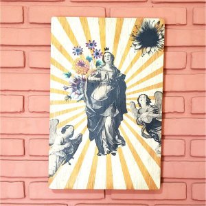 Quadro de Madeira 50x33 Anjos - Woodprint