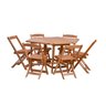 Conjunto Mesa Dobrável Hexagonal 105 Cm e 6 Cadeiras Cor Natural - 1