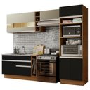 Ver imagem 3 de Armário de Cozinha Completa 290cm Rustic/Preto/Crema Cristal Madesa 09