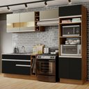 Ver imagem 1 de Armário de Cozinha Completa 290cm Rustic/Preto/Crema Cristal Madesa 09