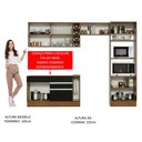 Ver imagem 6 de Armário de Cozinha Completa 290cm Rustic/Preto/Crema Cristal Madesa 09