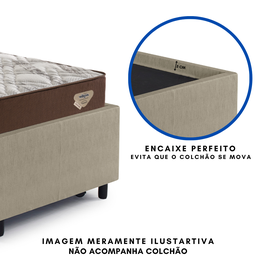Bicama Box para Dois Colchões Solteiro 88x188 Corino Linho - 8