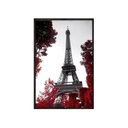 Ver imagem 1 de Quadro Decorativo - Torre Eiffel Folhas Vermelhas Ct005 Tela Canvas - 60x40cm