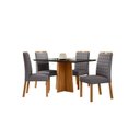 Ver imagem 1 de Conjunto Sala de Jantar Mesa Anitta 135x90 com 4 Cadeiras Mariah Ype/preto/veludo Cinza - Nc