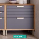 Ver imagem 2 de Balcão de Cozinha 100%mdf 80cm 1 Porta Basculante 1 Gaveta Eloise Mgm Móveis Freijó/titanium