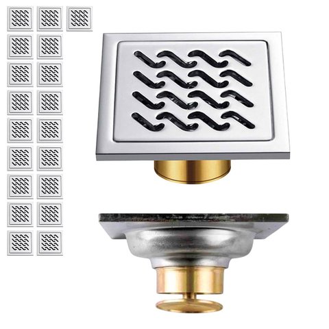 Ralo Inox 10x10 Banheiro Kit 19 Uni Anti Odor Quintal Seguro Lavanderia Higienico Anti Inseto Resist