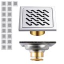 Ver imagem 1 de Ralo Inox 10x10 Banheiro Kit 19 Uni Anti Odor Quintal Seguro Lavanderia Higienico Anti Inseto Resist