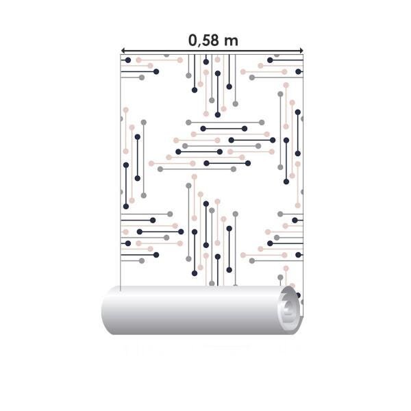 Papel de Parede Adesivo Circuitos Minimalistas N06018 Rolo de 0,58x3,00 - 3