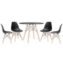 Ver imagem 2 de Conjunto de Mesa Redonda Eames 100cm Preto + 4 Cadeiras Eiffel Dsw Preto