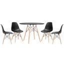 Ver imagem 1 de Conjunto de Mesa Redonda Eames 100cm Preto + 4 Cadeiras Eiffel Dsw Preto