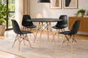 Ver imagem 1 de Conjunto de Mesa Redonda Eames 100cm Preto + 4 Cadeiras Eiffel Dsw Preto