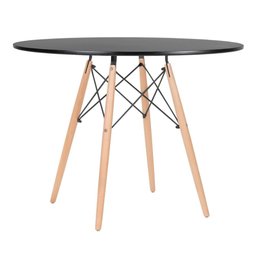 Conjunto de Mesa Redonda Eames 100cm Preto + 4 Cadeiras Eiffel Dsw Preto - 2