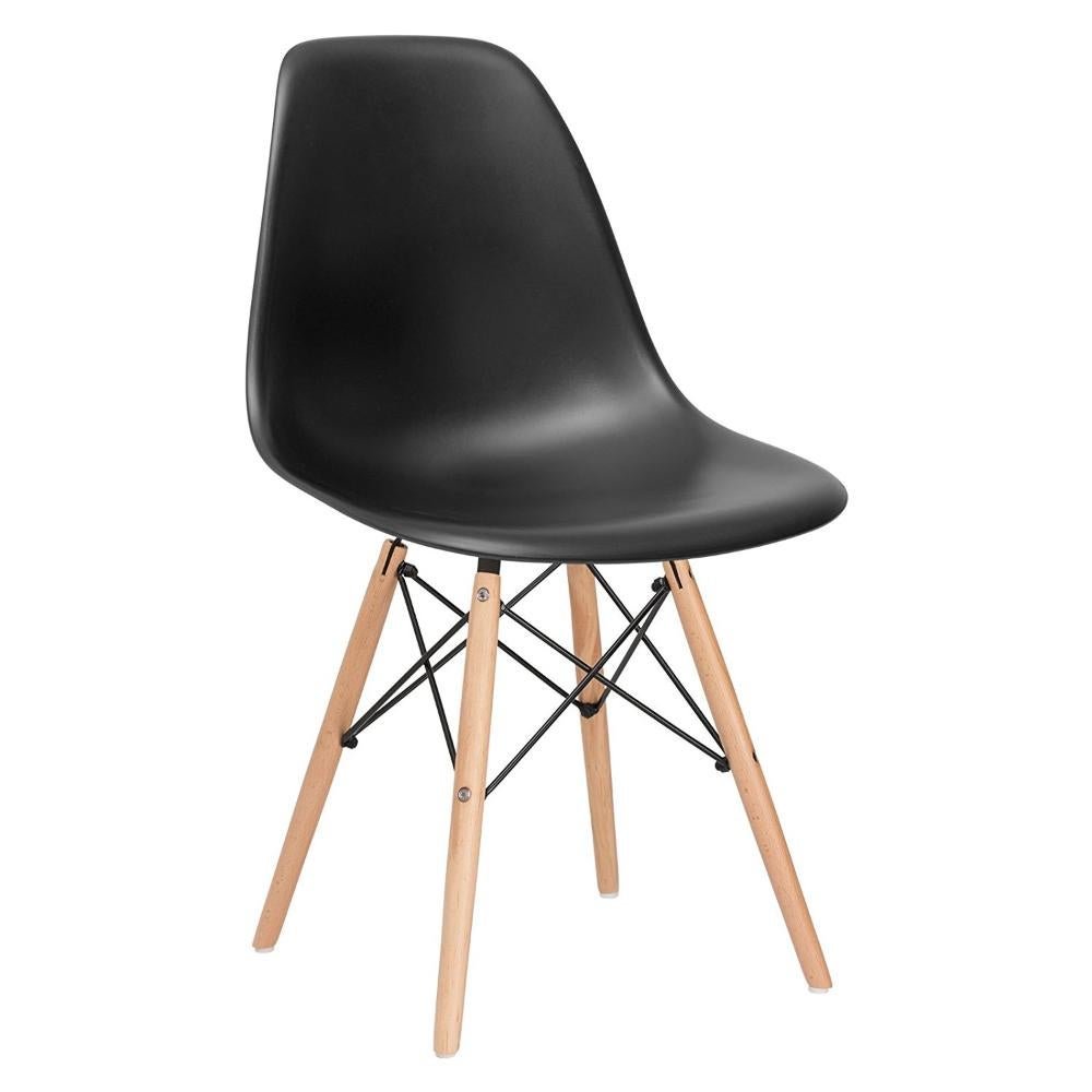 Conjunto de Mesa Redonda Eames 100cm Preto + 4 Cadeiras Eiffel Dsw Preto - 4