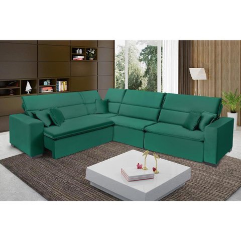 Sofá Canto Milão 2,50 X 3,75m-verde