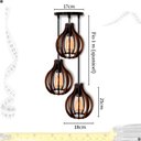 Ver imagem 6 de Kit 3 Lustre Pendente Luminária de Madeira Marrom Imbuia Modelo Vaso E27