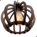 Ver imagem 2 de Kit 3 Lustre Pendente Luminária de Madeira Marrom Imbuia Modelo Vaso E27